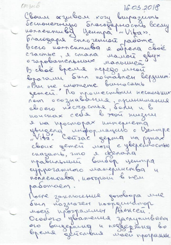 Отзывы сурмам центра VITA